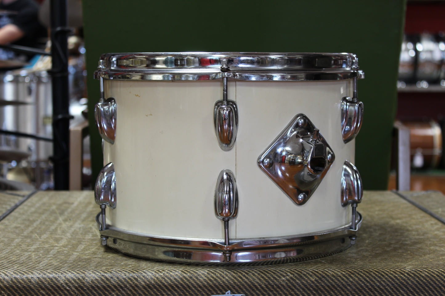 1970s Slingerland Modern Jazz in White Gloss 14x18 14x14 8x12