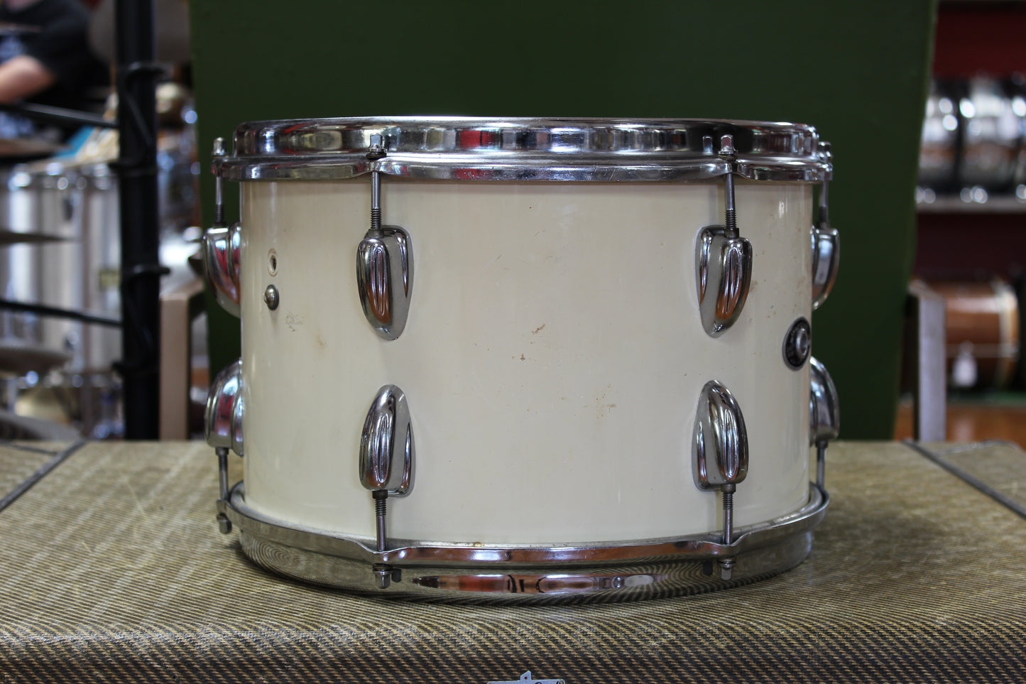 1970s Slingerland Modern Jazz in White Gloss 14x18 14x14 8x12