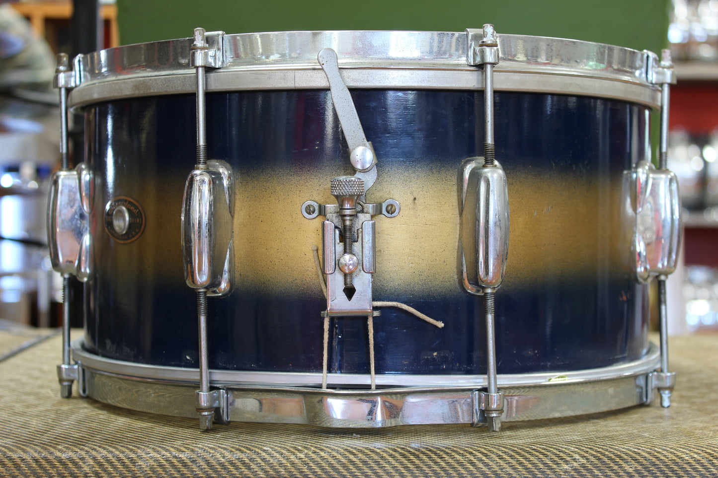 1950s Slingerland Swing-Master Ensemble in Blue & Gold Duco 14x22 6.5x14 14x14 8x12