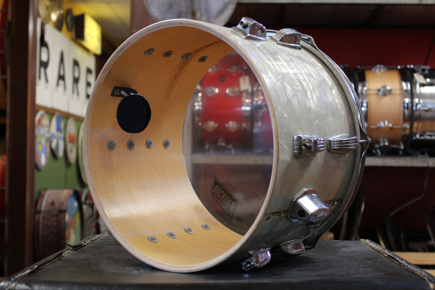 1970s Ludwig Big Beat Outfit in White Marine Pearl 14x22 8x12 9x13 16x16