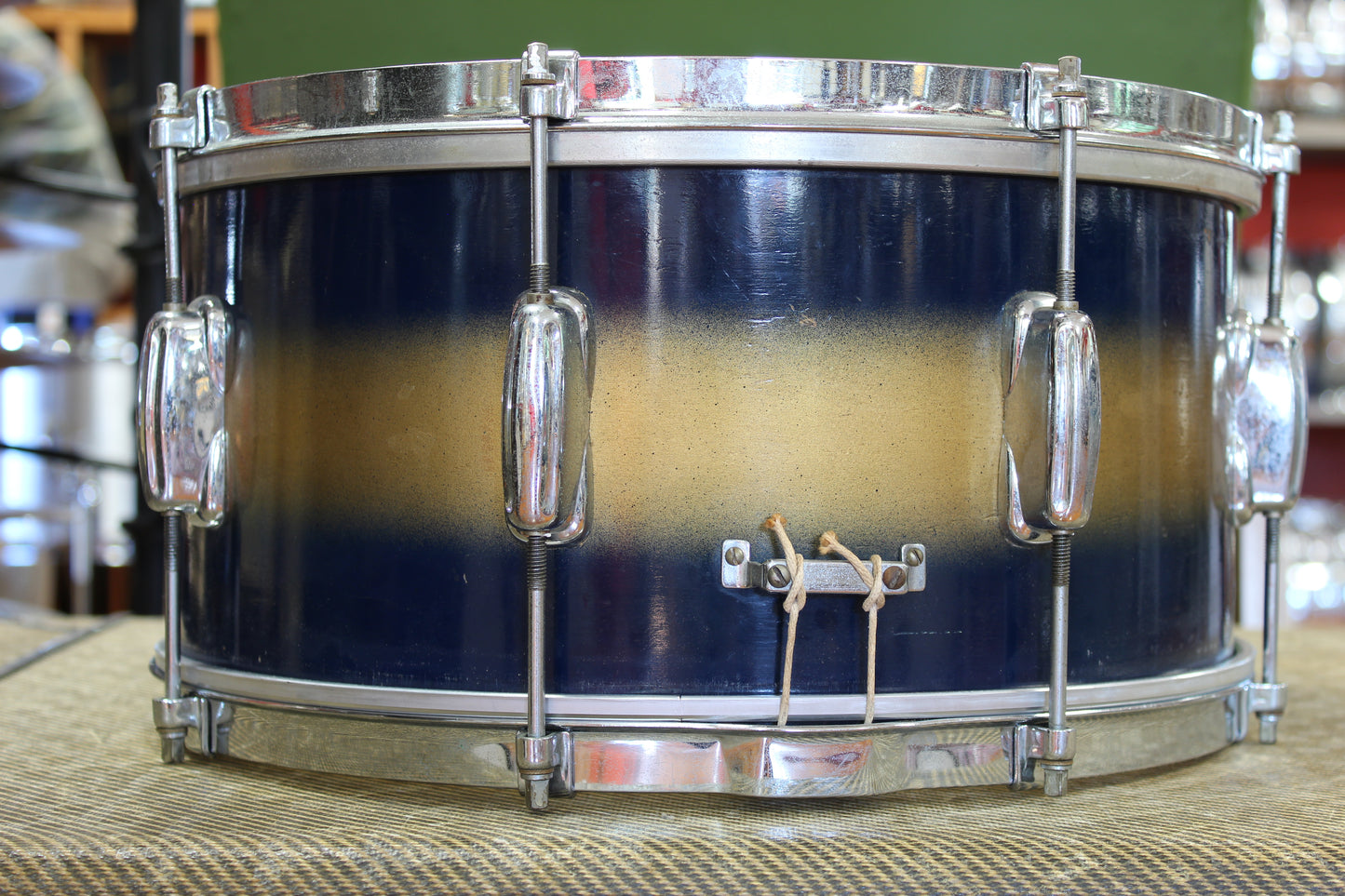 1950s Slingerland Swing-Master Ensemble in Blue & Gold Duco 14x22 6.5x14 14x14 8x12