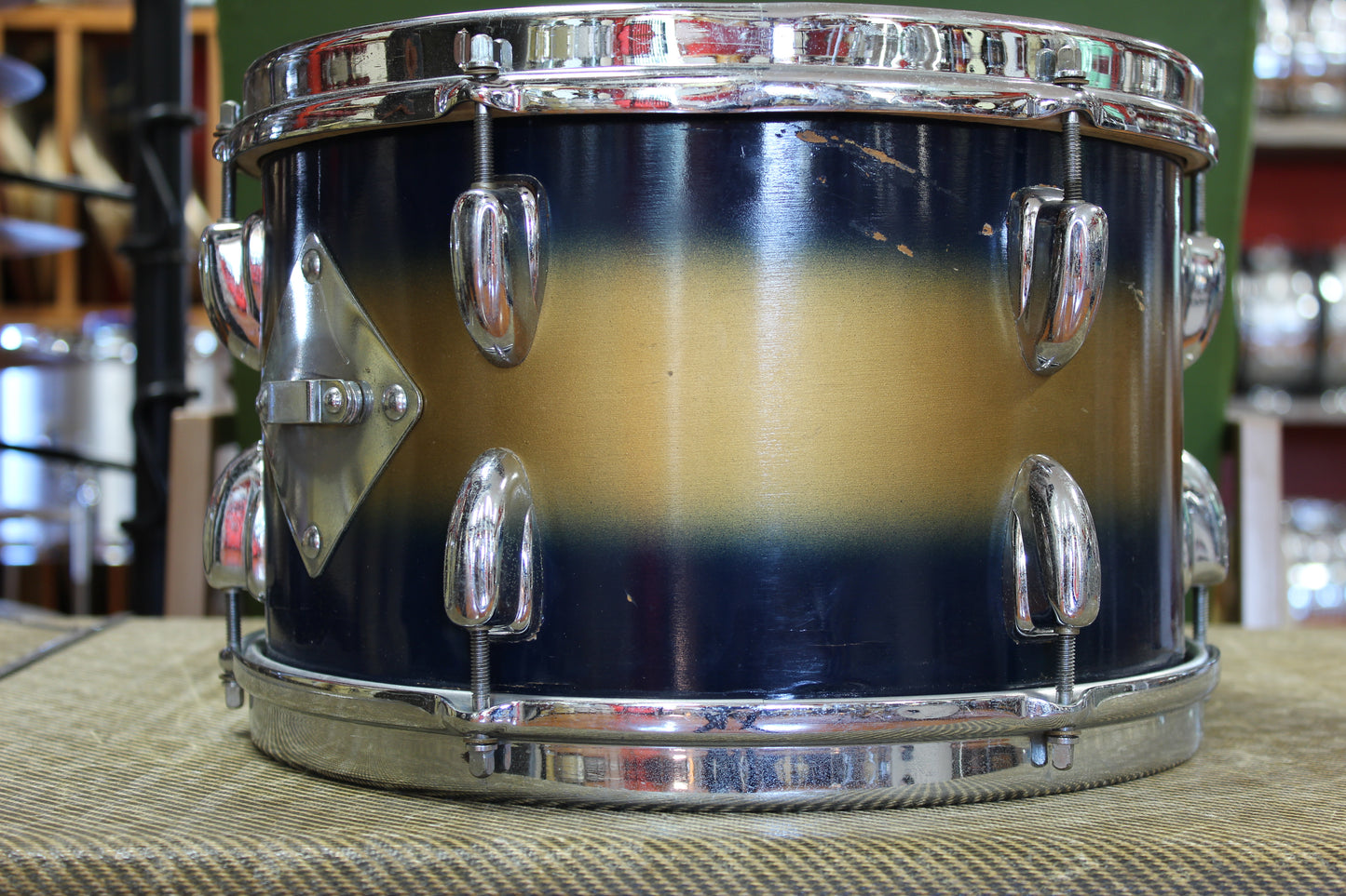 1950s Slingerland Swing-Master Ensemble in Blue & Gold Duco 14x22 6.5x14 14x14 8x12