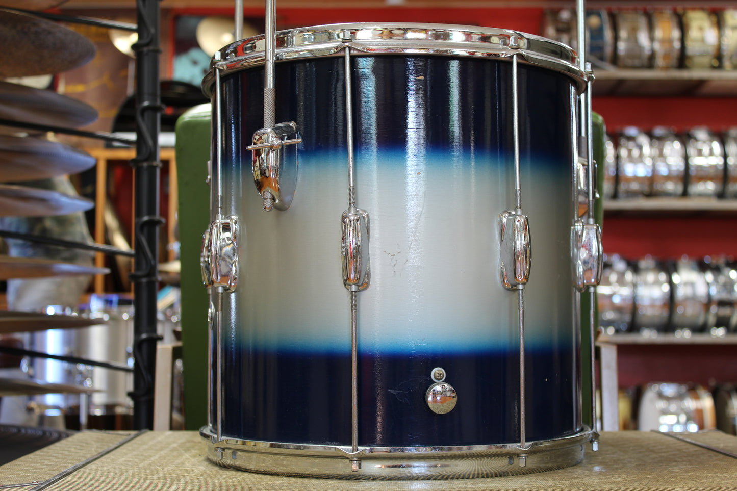 1950s Slingerland Swing-Master Ensemble in Blue & Gold Duco 14x22 6.5x14 14x14 8x12