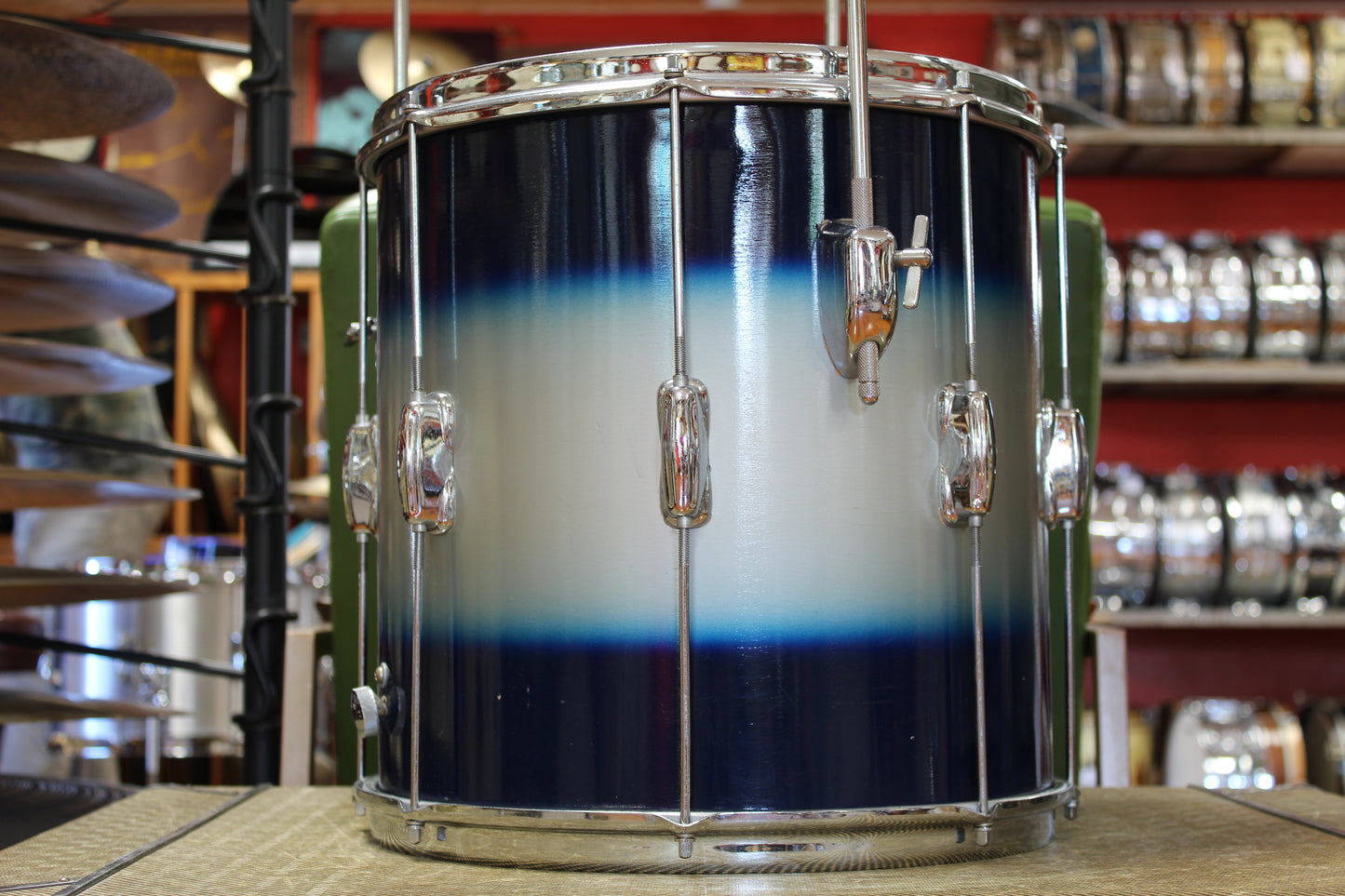 1950s Slingerland Swing-Master Ensemble in Blue & Gold Duco 14x22 6.5x14 14x14 8x12