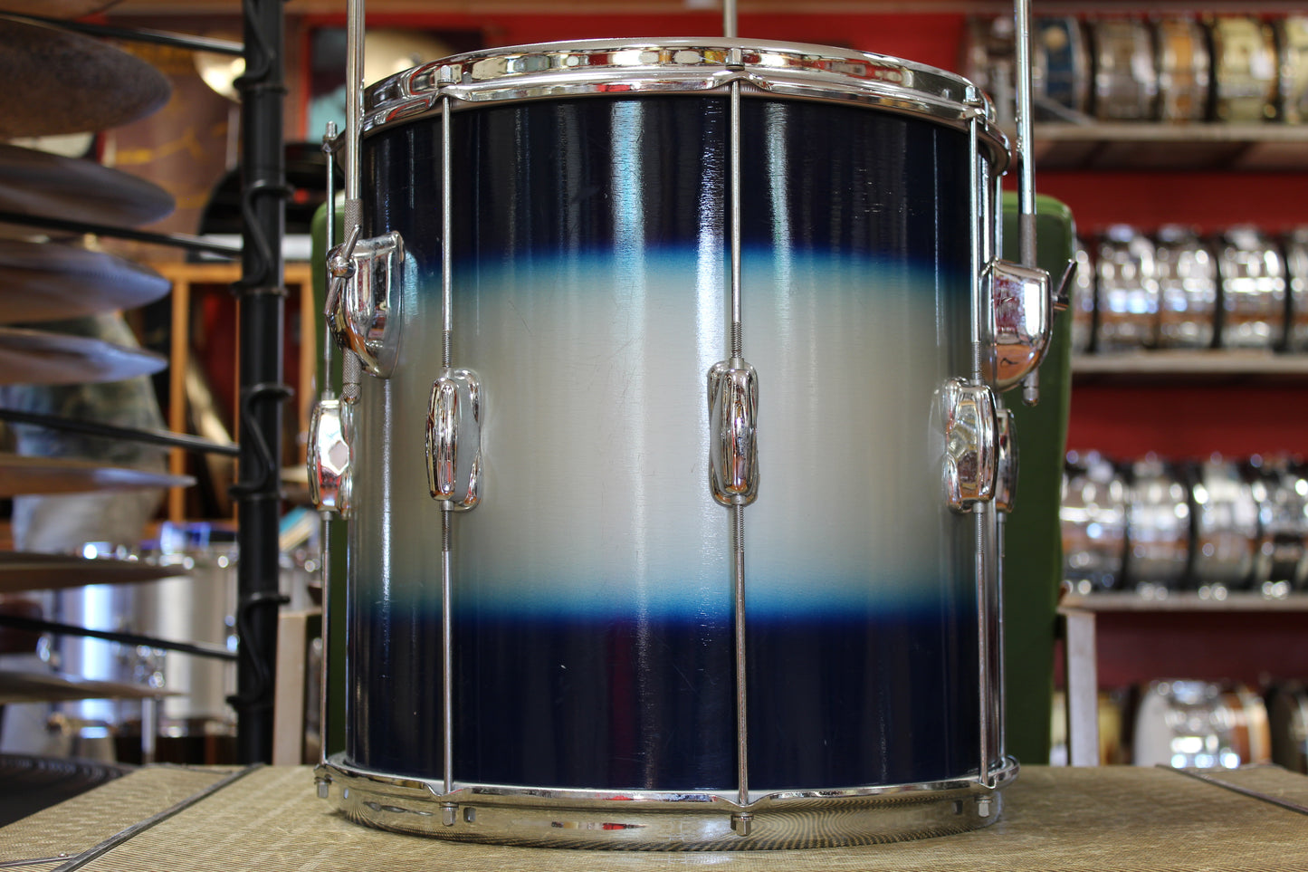 1950s Slingerland Swing-Master Ensemble in Blue & Gold Duco 14x22 6.5x14 14x14 8x12