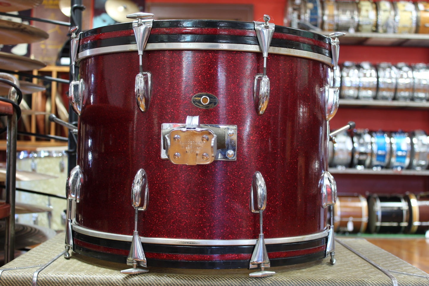 1966 Slingerland Modern Solo outfit in Sparkling Red Pearl 14x20 16x16 8x12 8x12