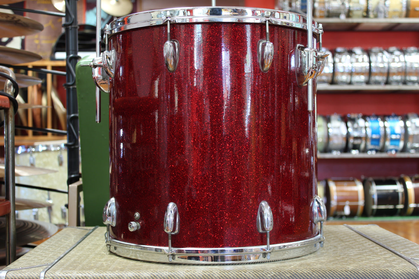 1966 Slingerland Modern Solo outfit in Sparkling Red Pearl 14x20 16x16 8x12 8x12