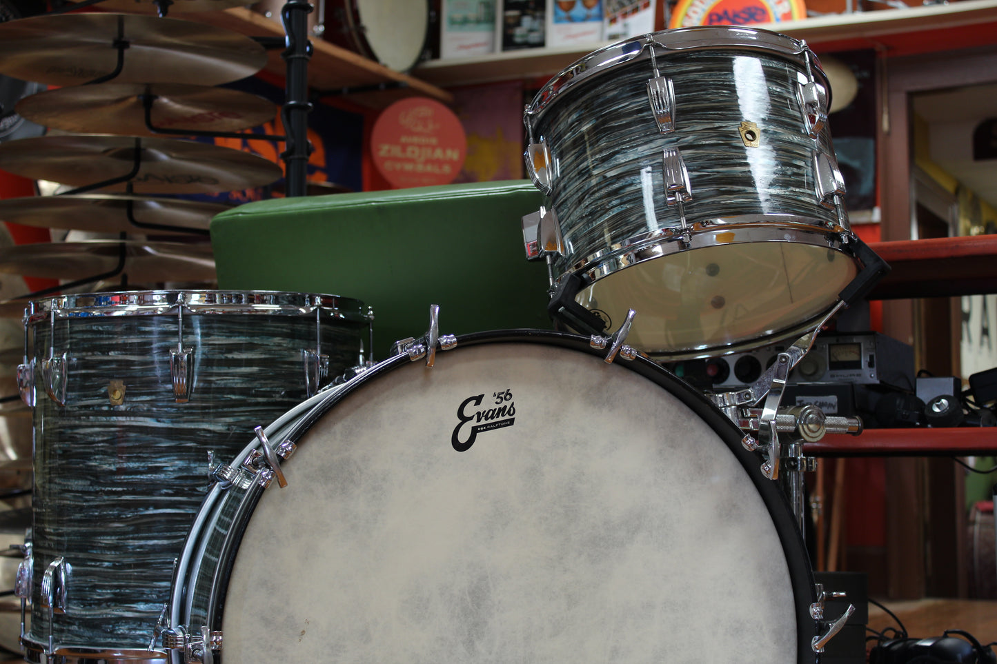 1960s Ludwig Super Classic in Oyster Blue Pearl 14x22 16x16 9x13