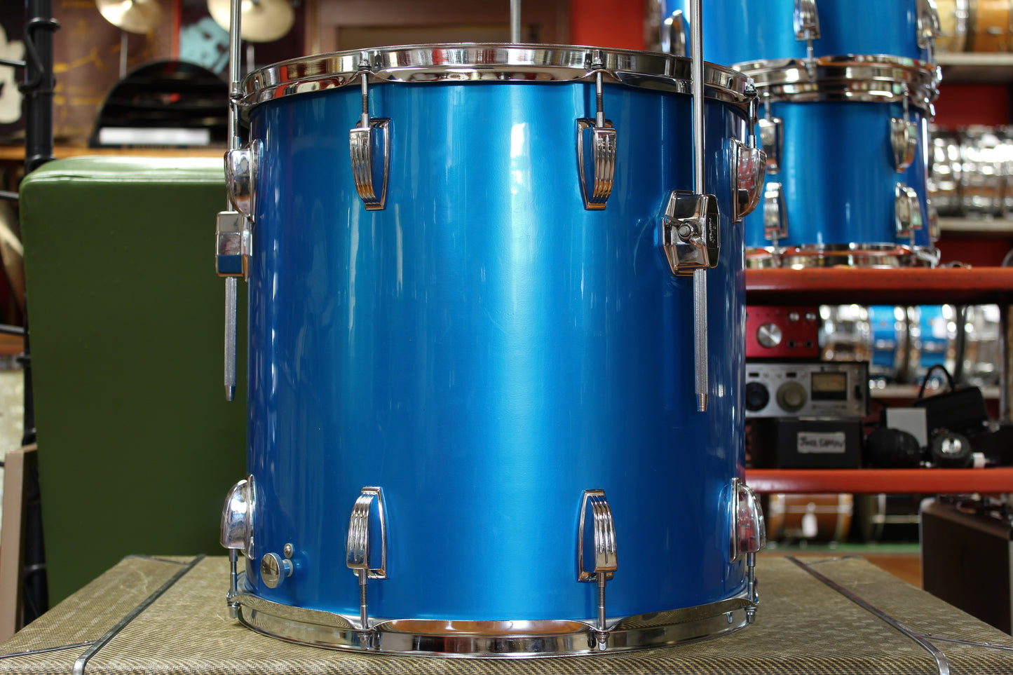 1970s Ludwig Hollywood outfit in Blue Silk 14x22 16x16 9x13 8x12