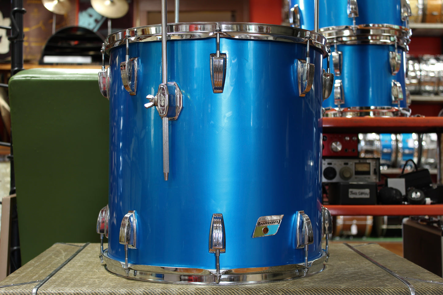 1970s Ludwig Hollywood outfit in Blue Silk 14x22 16x16 9x13 8x12