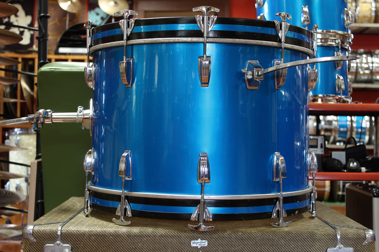 1970s Ludwig Hollywood outfit in Blue Silk 14x22 16x16 9x13 8x12