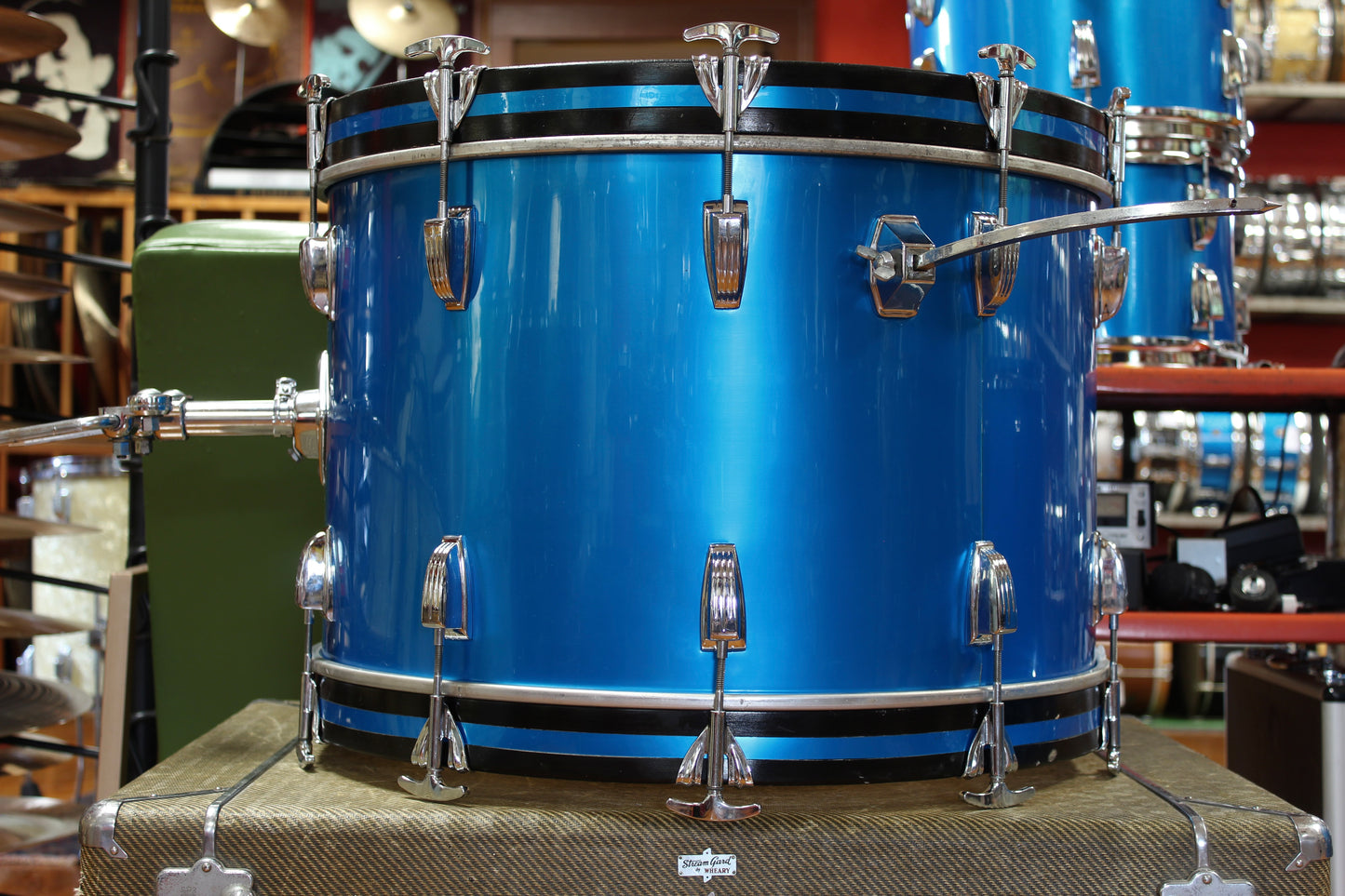 1970s Ludwig Hollywood outfit in Blue Silk 14x22 16x16 9x13 8x12