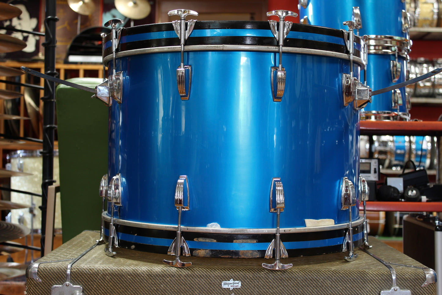 1970s Ludwig Hollywood outfit in Blue Silk 14x22 16x16 9x13 8x12