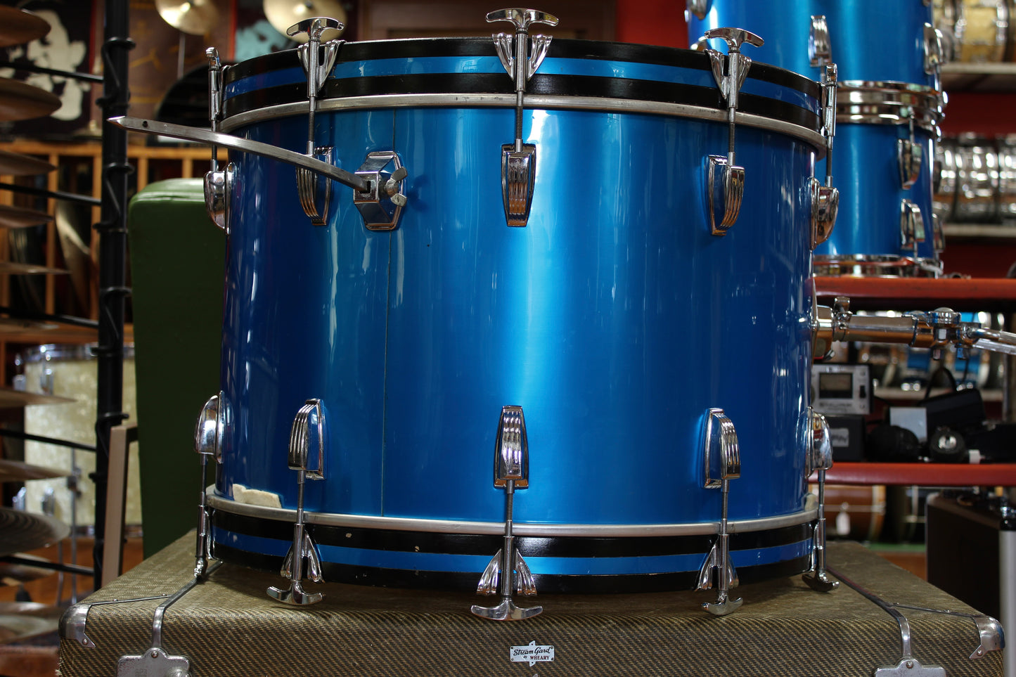 1970s Ludwig Hollywood outfit in Blue Silk 14x22 16x16 9x13 8x12