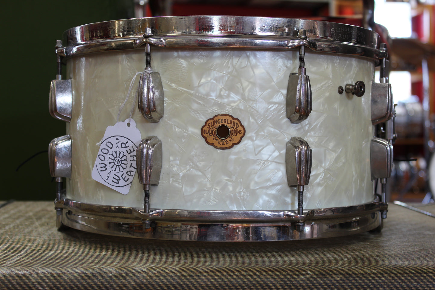 1940s Slingerland Buddy Rich Artists' Model Radio King 7"x14" in Marine Pearl