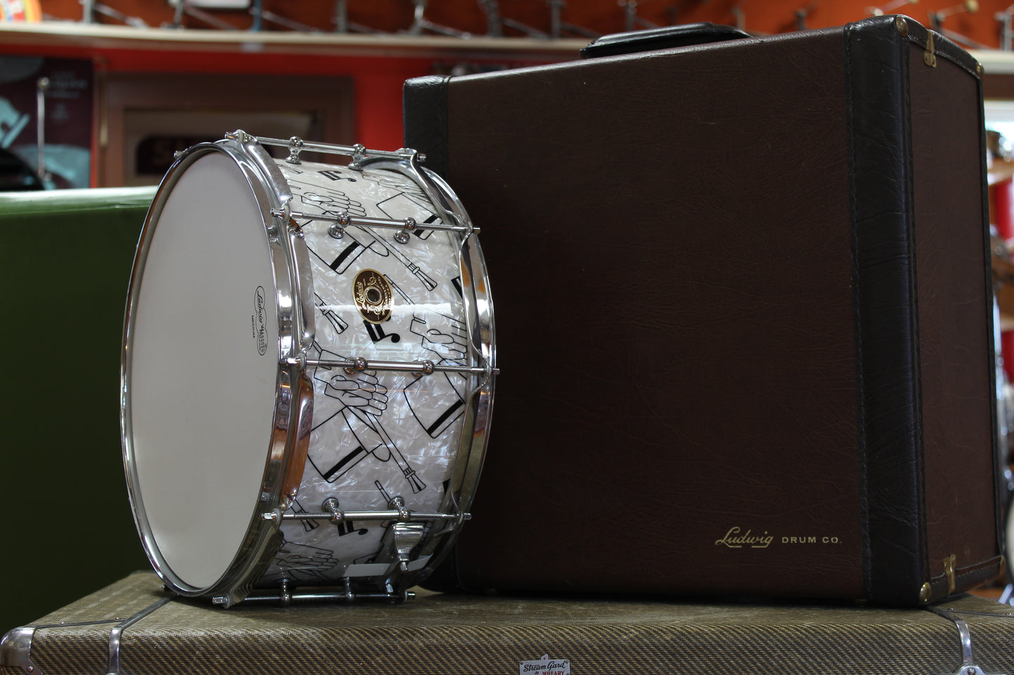 1999 Ludwig 90th Anniversary 6.5x14 Top Hat & Cane Snare Drum NOS