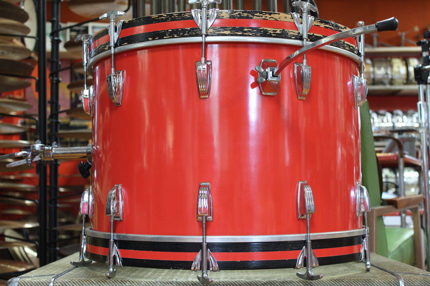 1980s Ludwig Combo II in Red Cortex 14x22 16x16 9x13 8x12