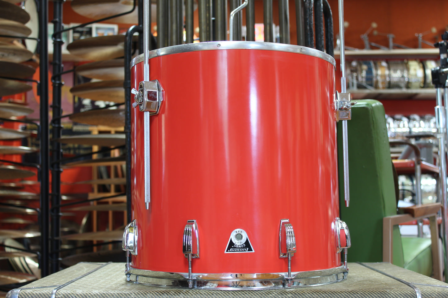 1980s Ludwig Combo II in Red Cortex 14x22 16x16 9x13 8x12