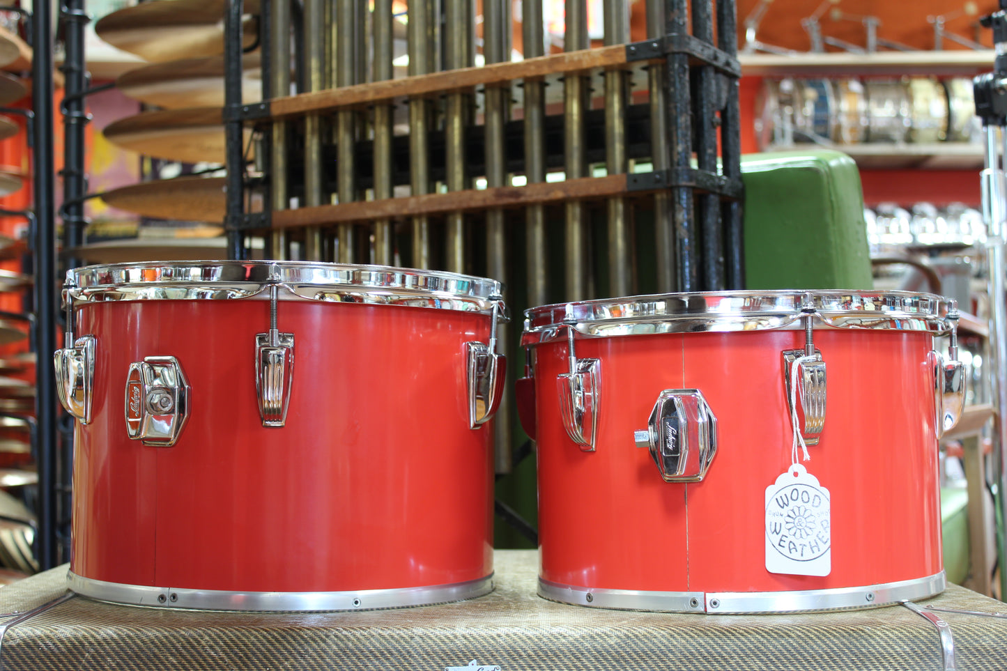 1980s Ludwig Combo II in Red Cortex 14x22 16x16 9x13 8x12