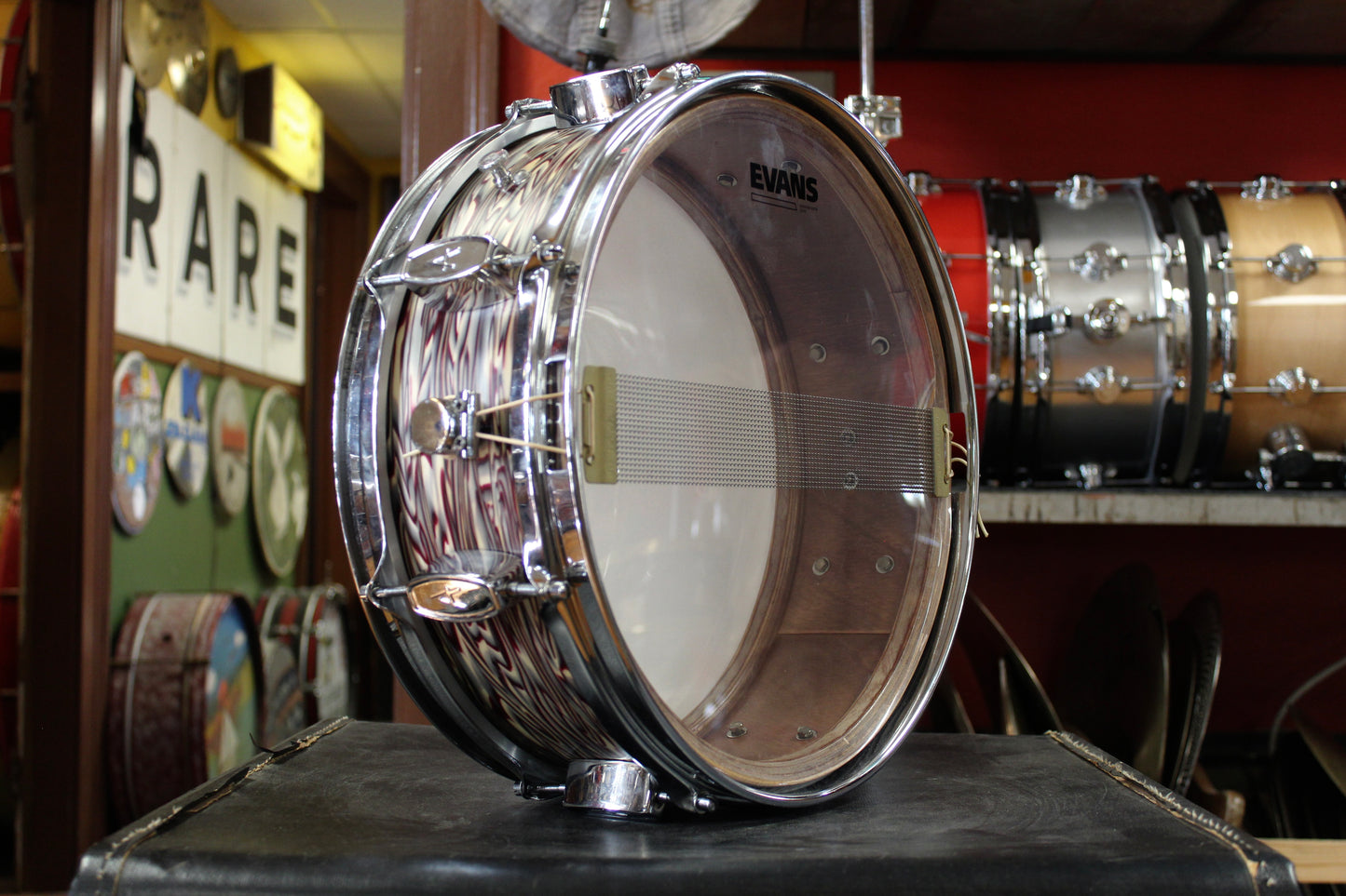 1960s Ajax 5x14 Boosey and Hawkes Snare Drum in Red Ripple