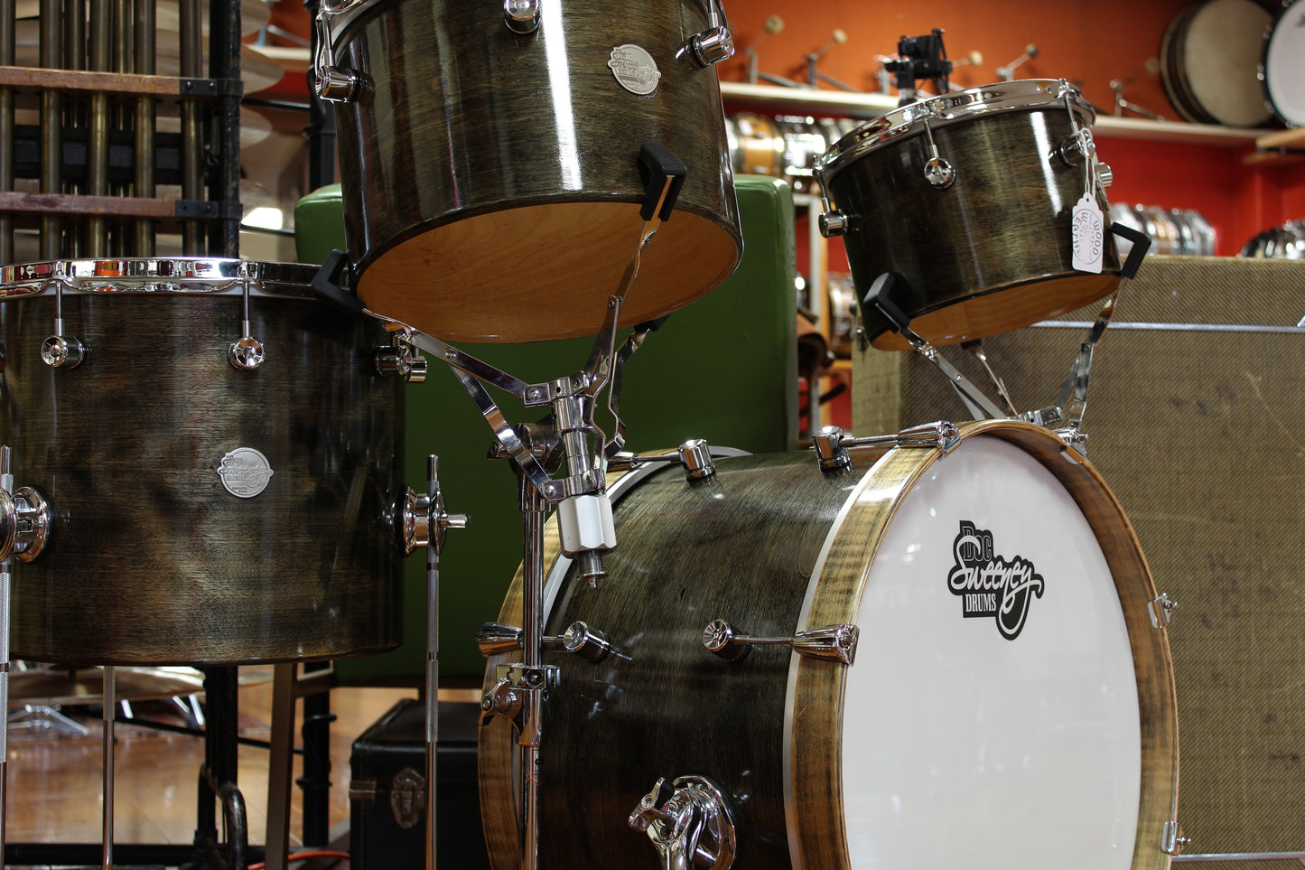 Doc Sweeney "Smoke" Solid Birch Concert Tom Kit 12x20 12x14 8x12 7x10
