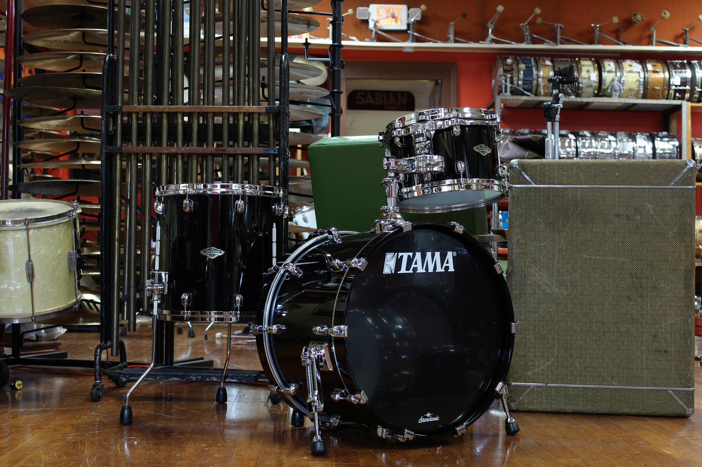 Tama Starclassic Walnut/Birch Kit in Piano Black Lacquer 14x20 14x14 8x12