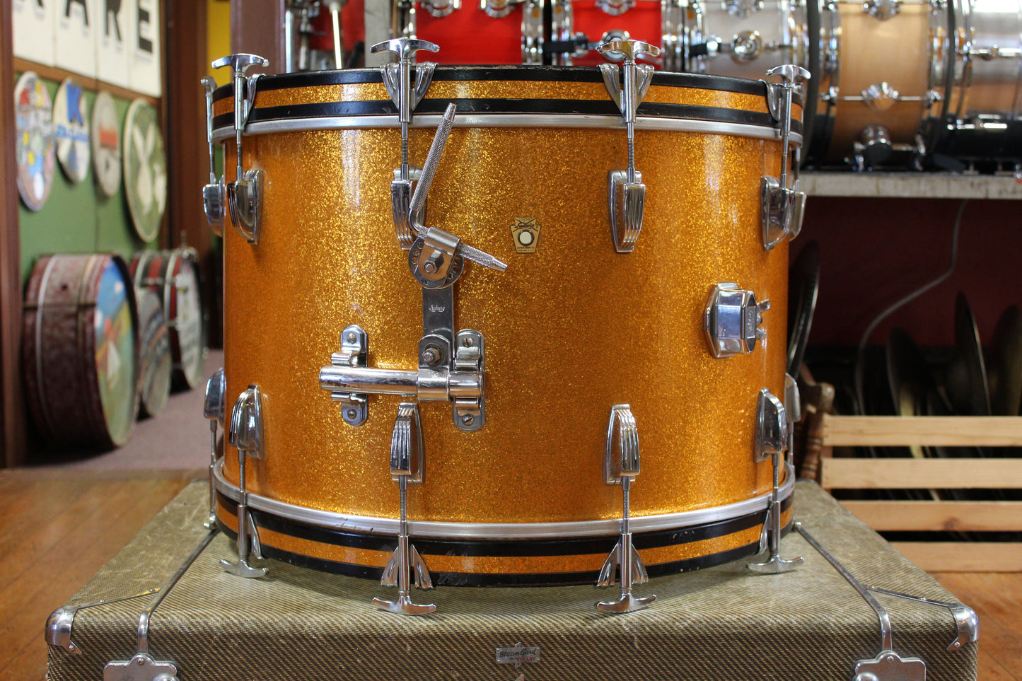 1960s Ludwig Super Classic Outfit in Gold Sparkle 14x22 9x13 16x16 5.5x14