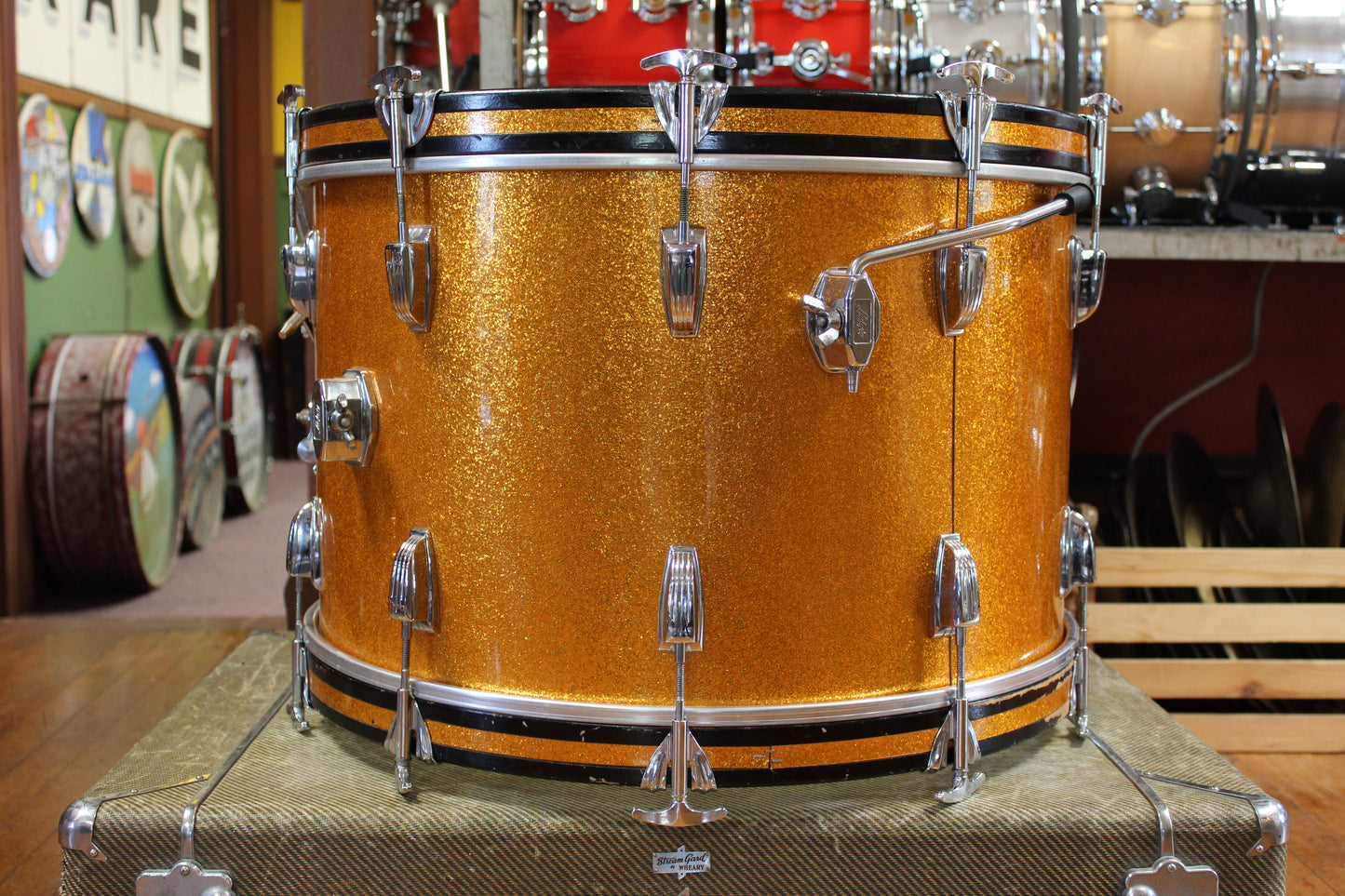 1960s Ludwig Super Classic Outfit in Gold Sparkle 14x22 9x13 16x16 5.5x14