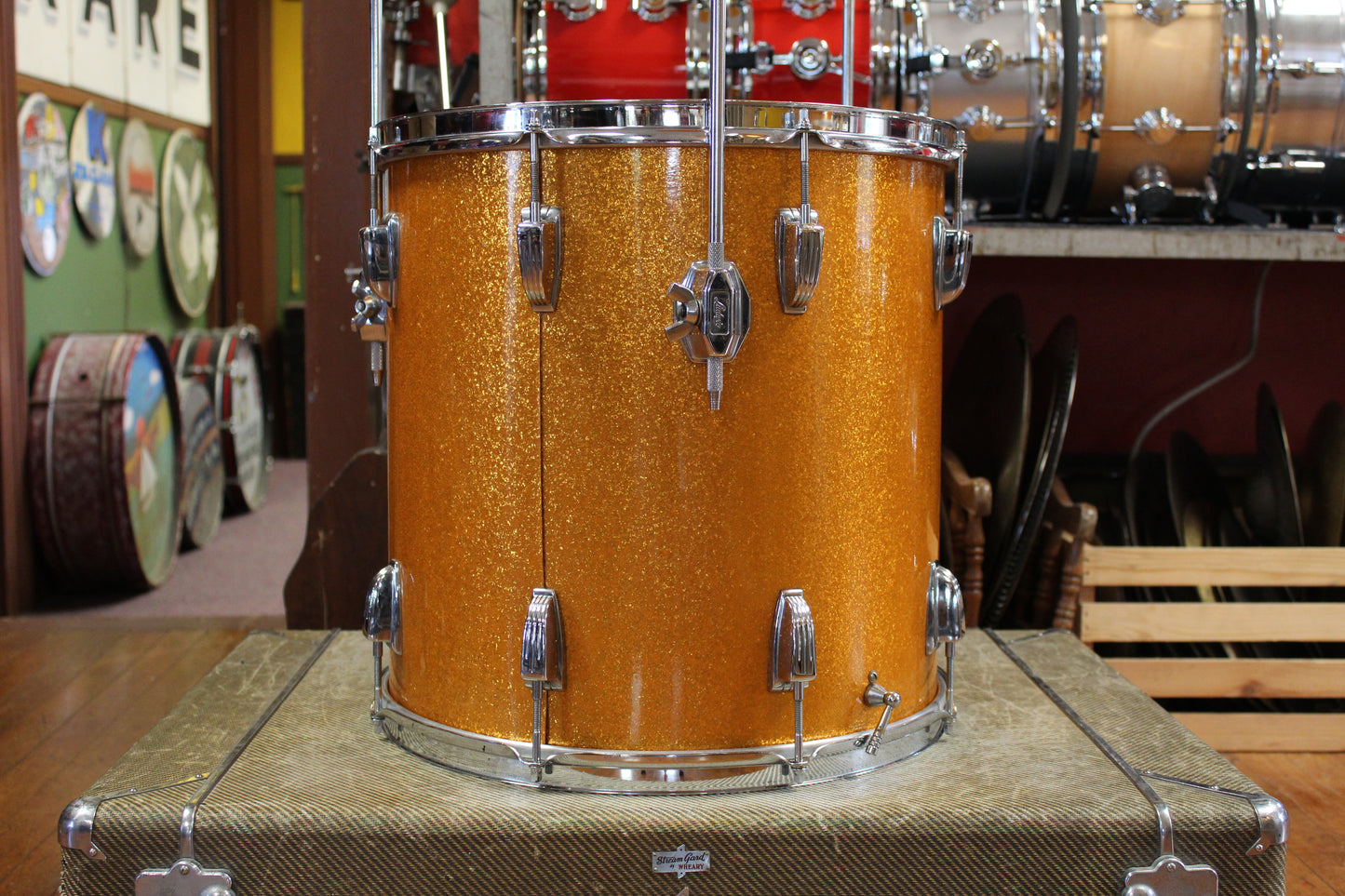 1960s Ludwig Super Classic Outfit in Gold Sparkle 14x22 9x13 16x16 5.5x14