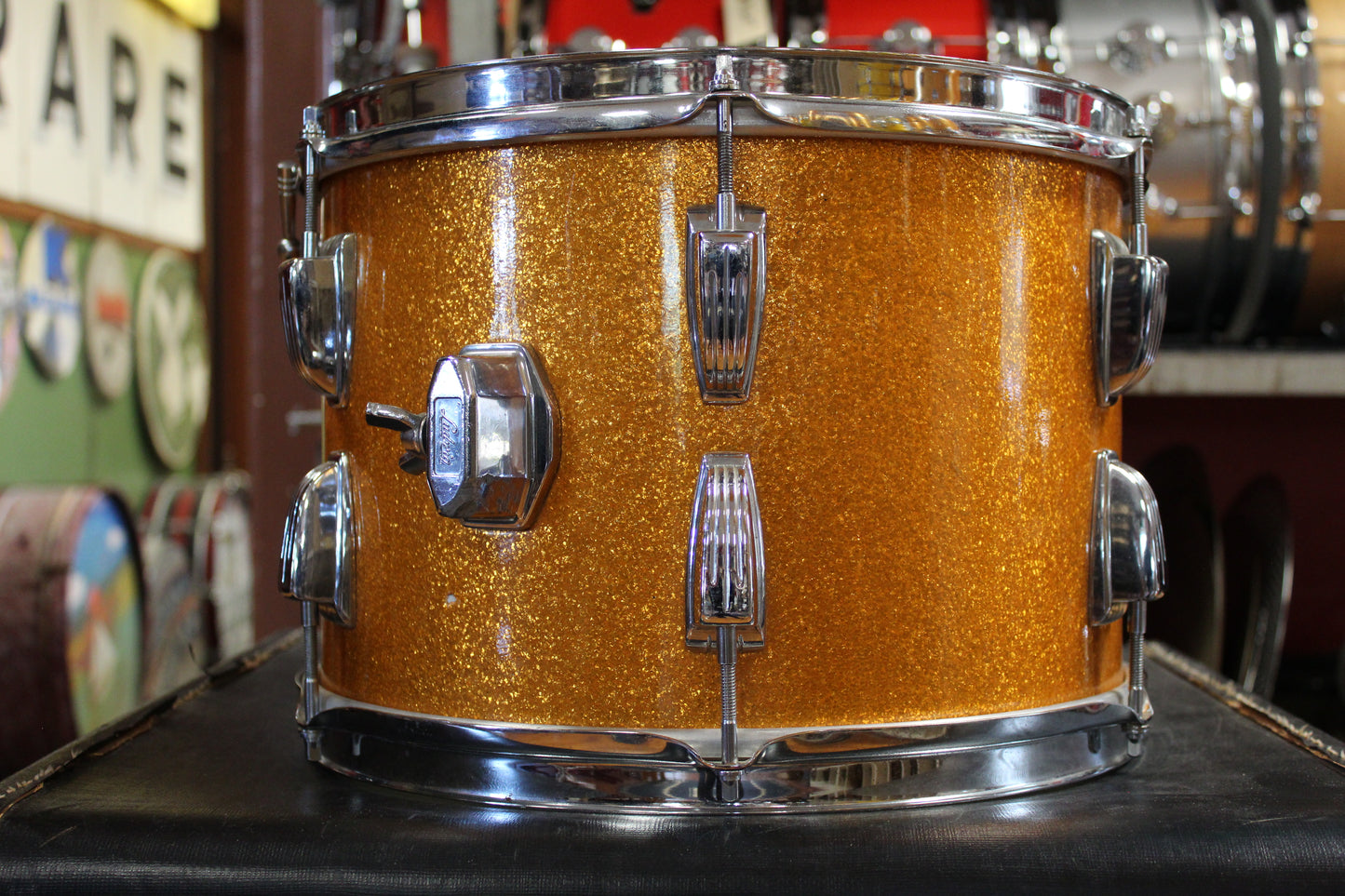 1960s Ludwig Super Classic Outfit in Gold Sparkle 14x22 9x13 16x16 5.5x14