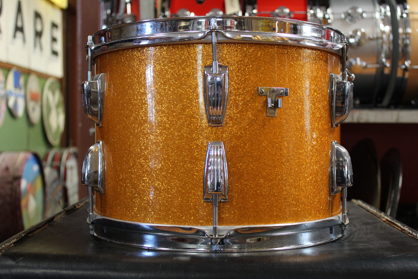 1960s Ludwig Super Classic Outfit in Gold Sparkle 14x22 9x13 16x16 5.5x14