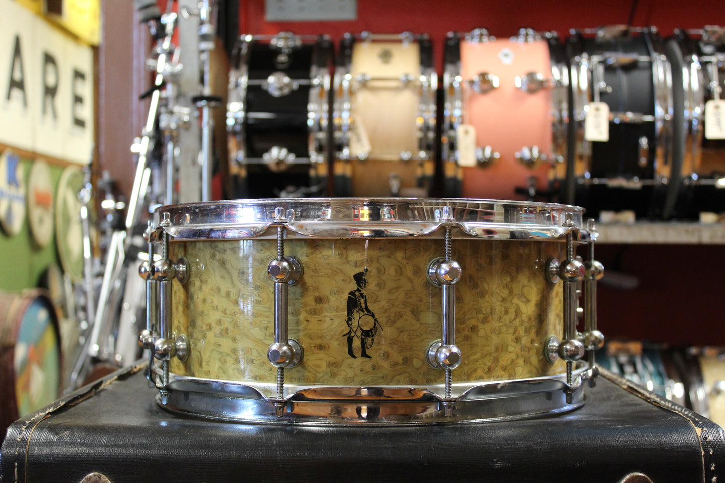1998 Brady 5.5"x14" Jarrah Ply Snare Drum in Silver Gimlet
