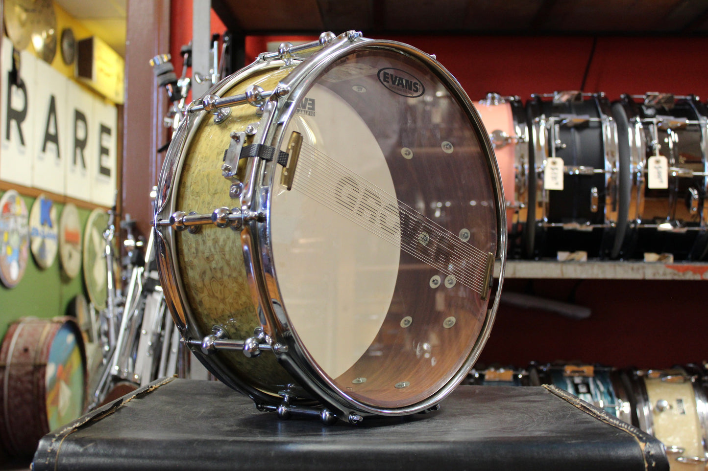 1998 Brady 5.5"x14" Jarrah Ply Snare Drum in Silver Gimlet