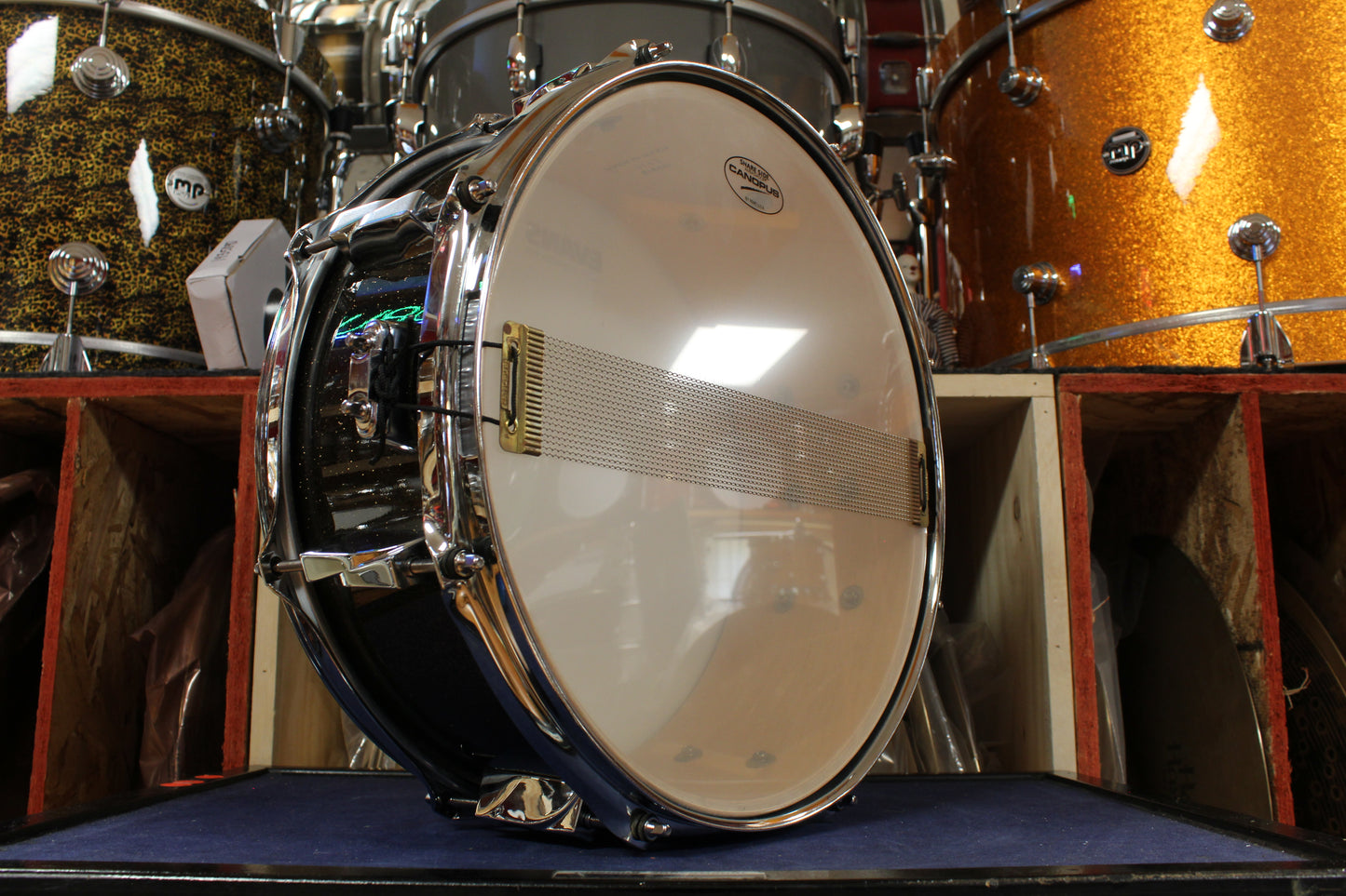 Canopus 5x14 Yaiba Maple Snare Drum in Ice Black Sparkle