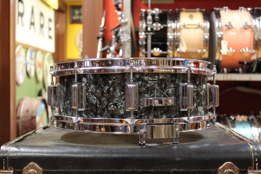 1960s Rogers 5x14 Dyna-Sonic Snare Drum in Black Diamond Pearl