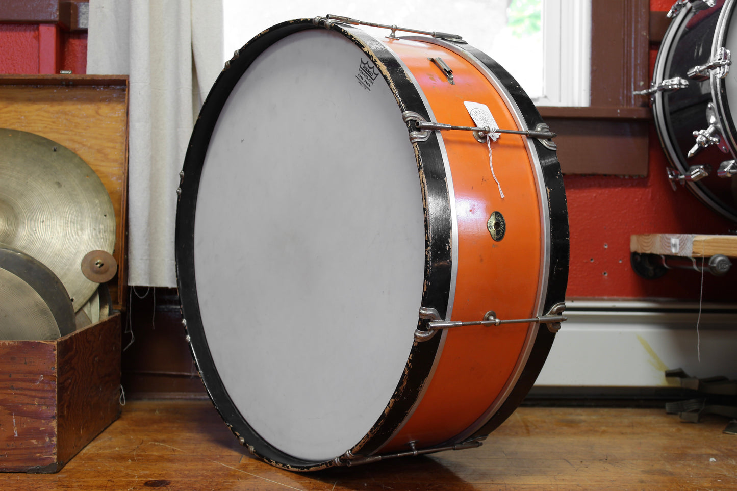 1950s Leedy & Ludwig 8x26 Bass Drum in Orange Duco