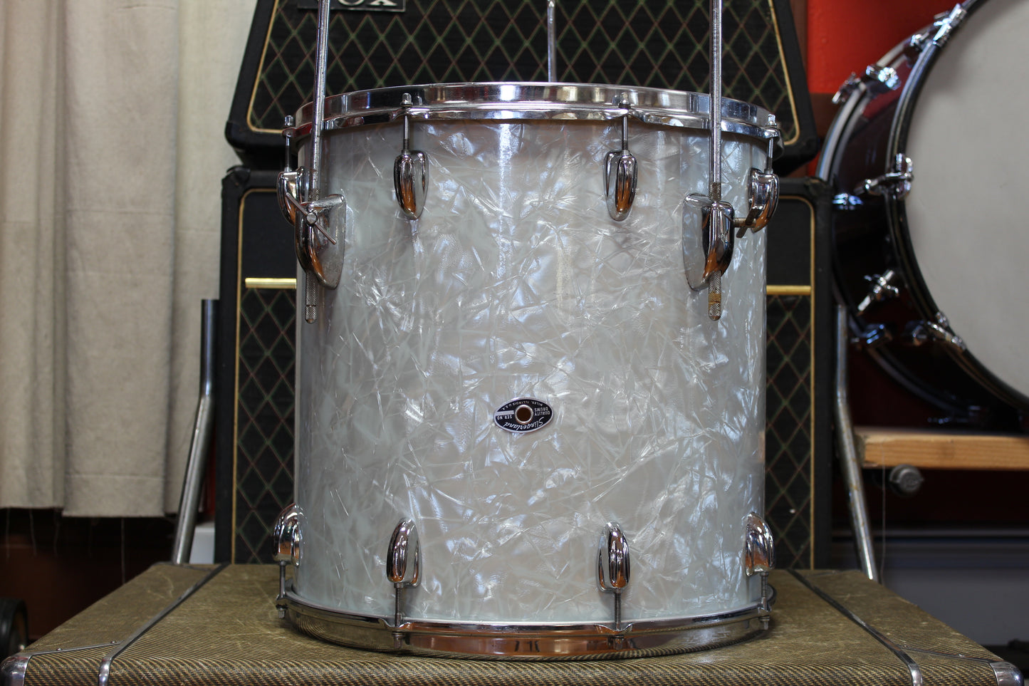 1970s Slingerland in White Marine Pearl 14x22 16x16 9x13