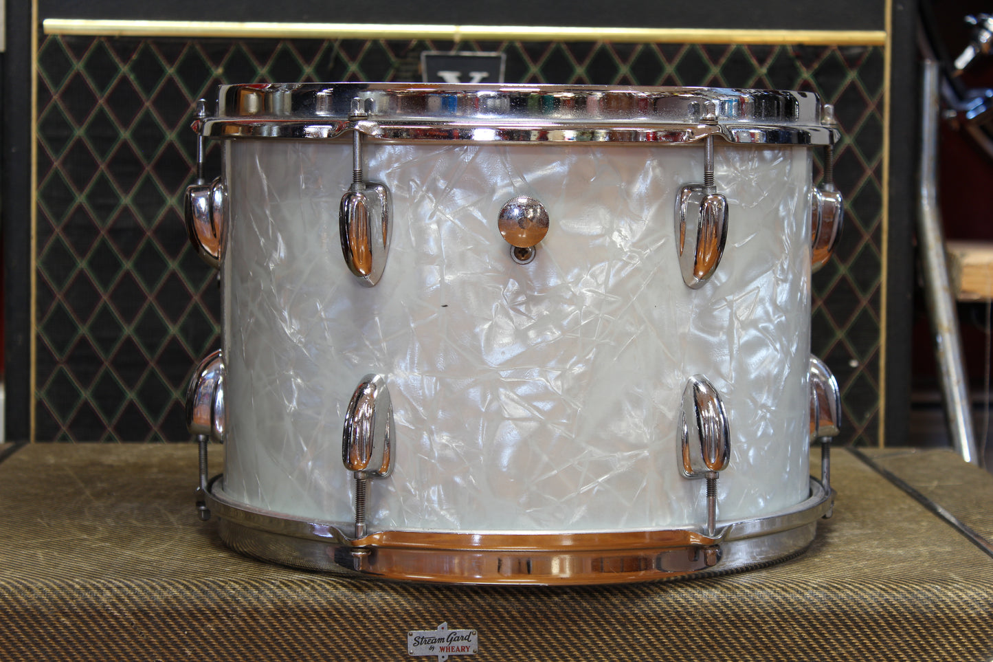 1970s Slingerland in White Marine Pearl 14x22 16x16 9x13