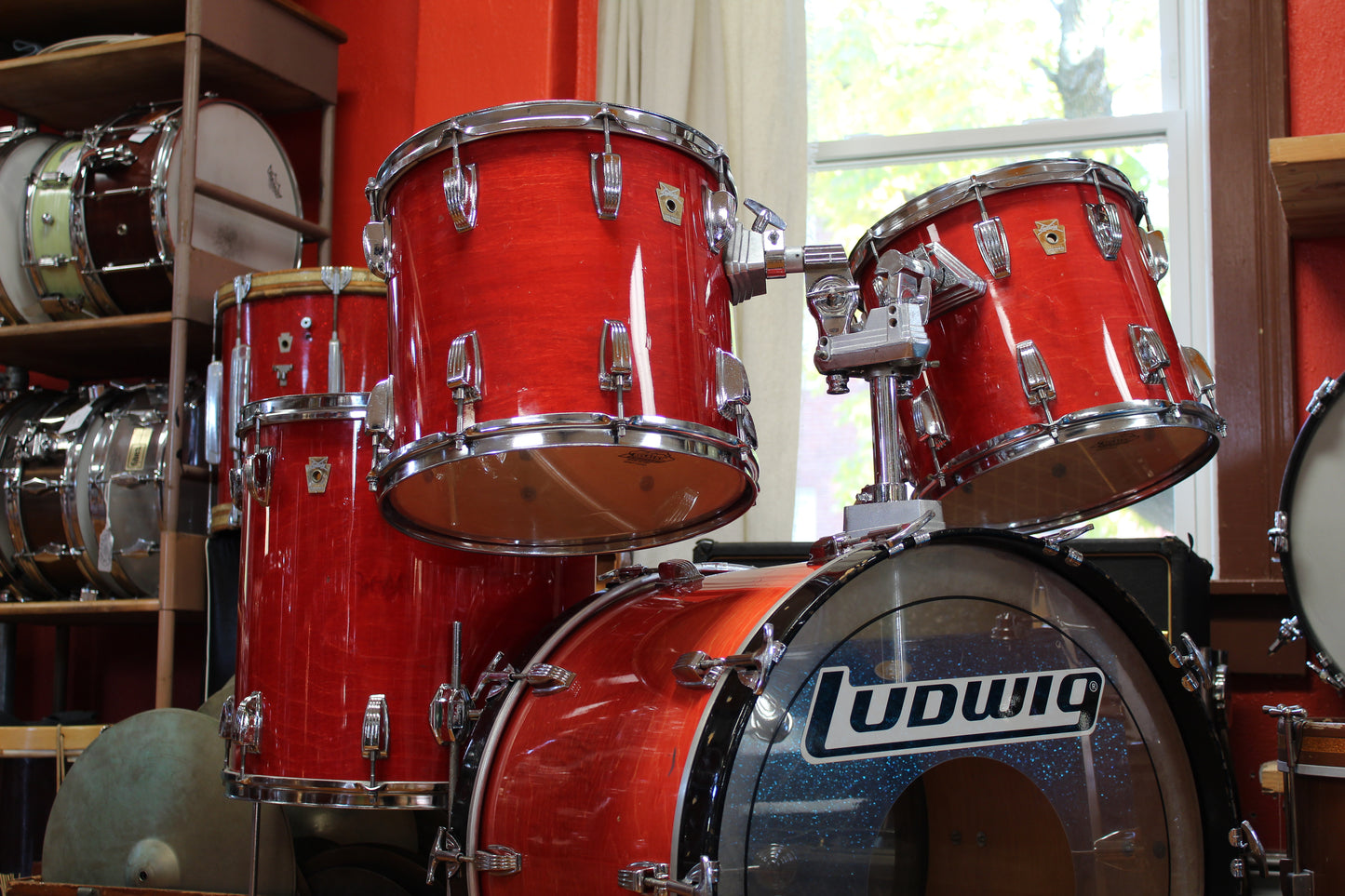 1980s Ludwig Duo-Modular in Flame Shadow 16x22 16x16 12x13 11x12