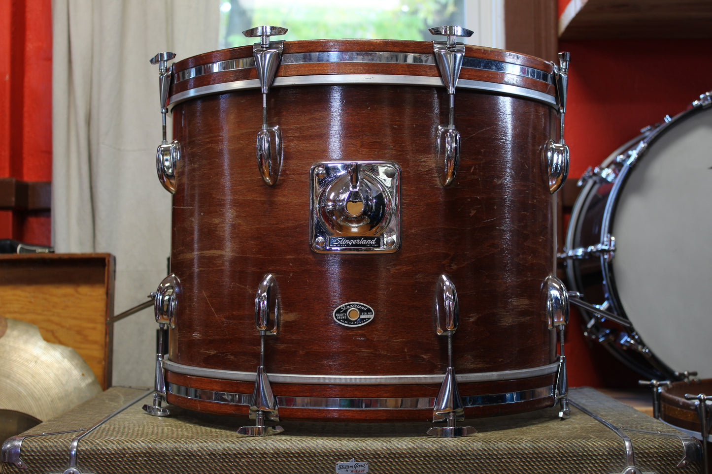 1970s Slingerland Modern Jazz in Walnut Lacquer 14x20 14x14 8x12