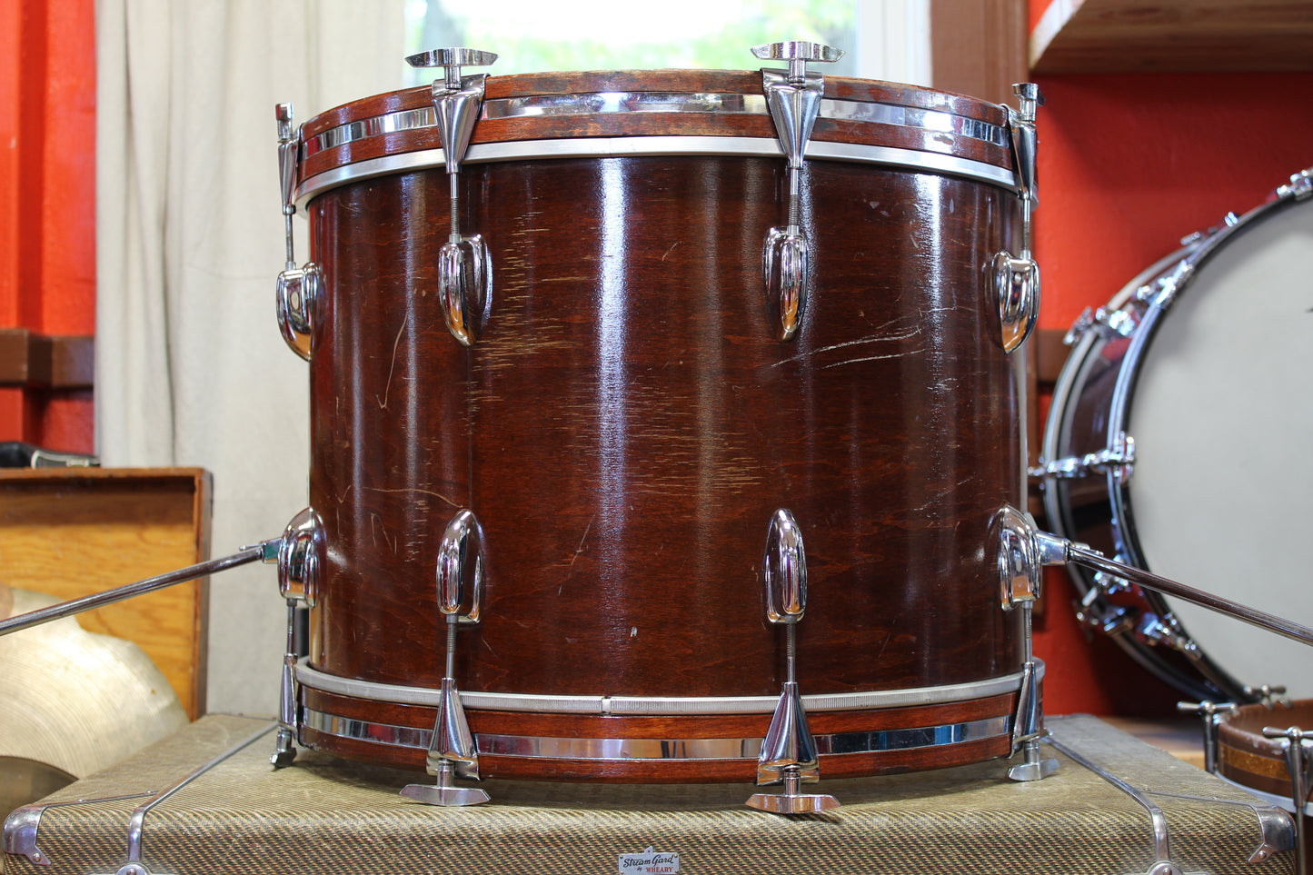 1970s Slingerland Modern Jazz in Walnut Lacquer 14x20 14x14 8x12