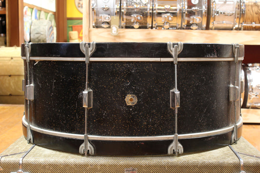 1940s Leedy 10x30 Spartan Scotch Type Bass Drum in Black Sparkle