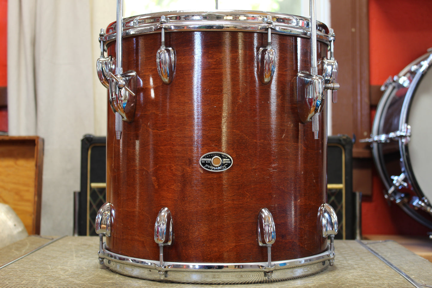 1970s Slingerland Modern Jazz in Walnut Lacquer 14x20 14x14 8x12