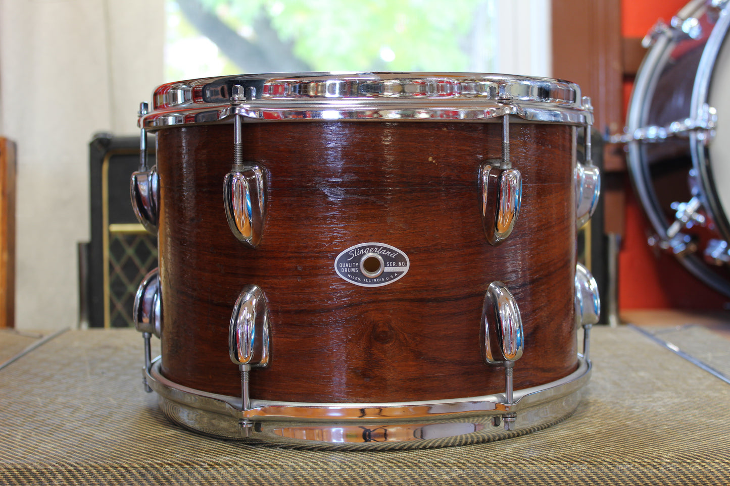 1970s Slingerland Modern Jazz in Walnut Lacquer 14x20 14x14 8x12