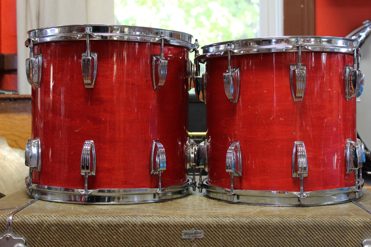 1980s Ludwig Duo-Modular in Flame Shadow 16x22 16x16 12x13 11x12