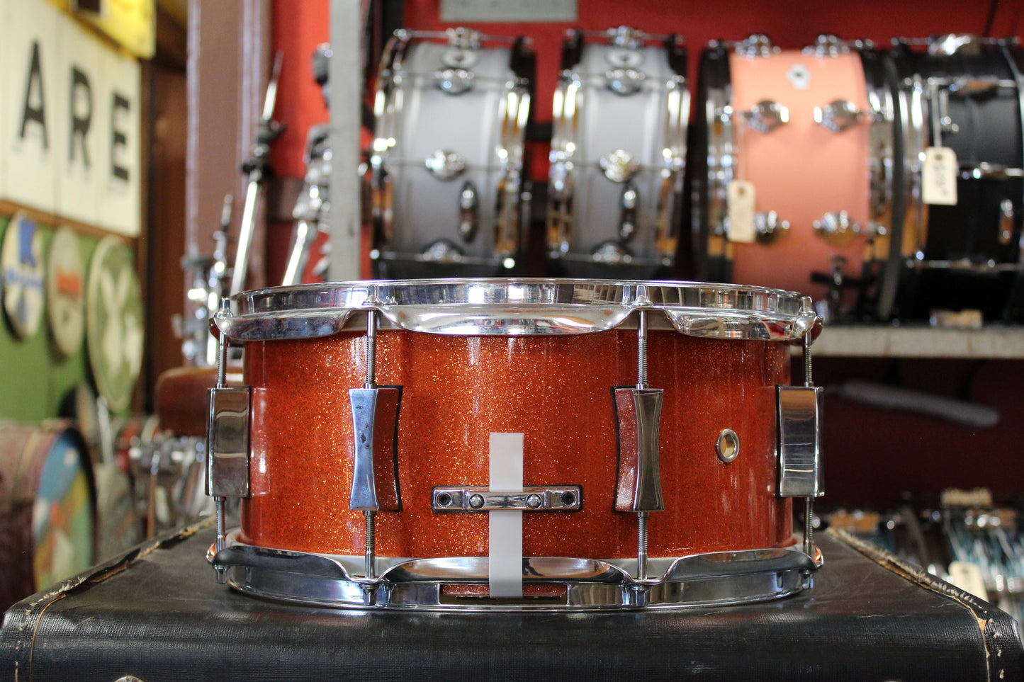 Pork Pie 6x13 Snare Drum in Amber Sparkle