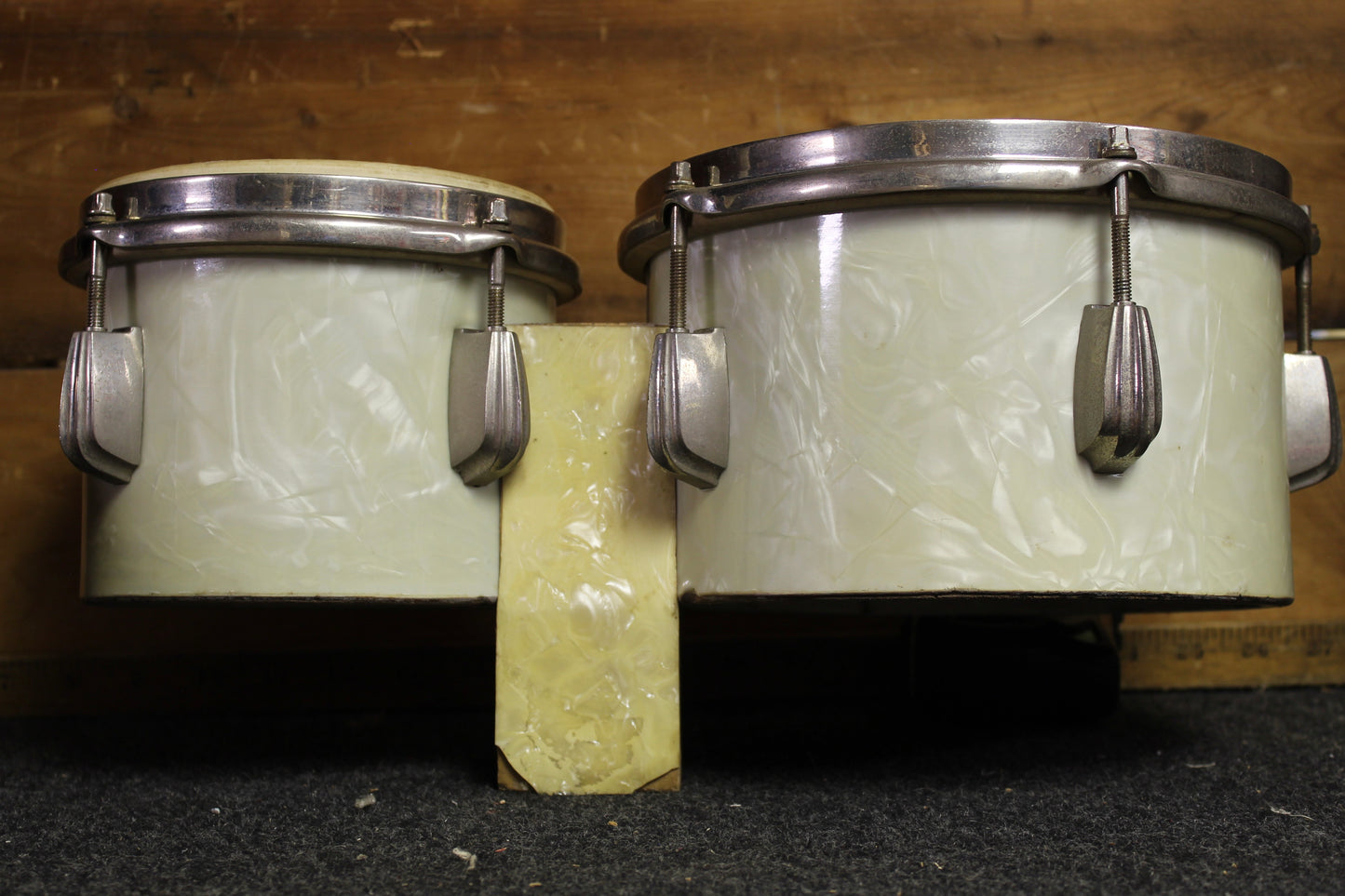 1950's Slingerland 6"/8" Bongo Set in White Marine Pearl
