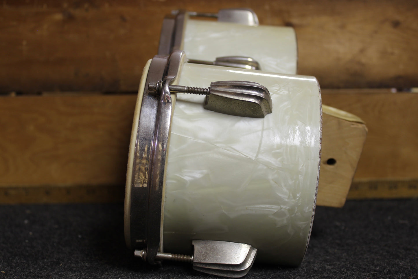 1950's Slingerland 6"/8" Bongo Set in White Marine Pearl