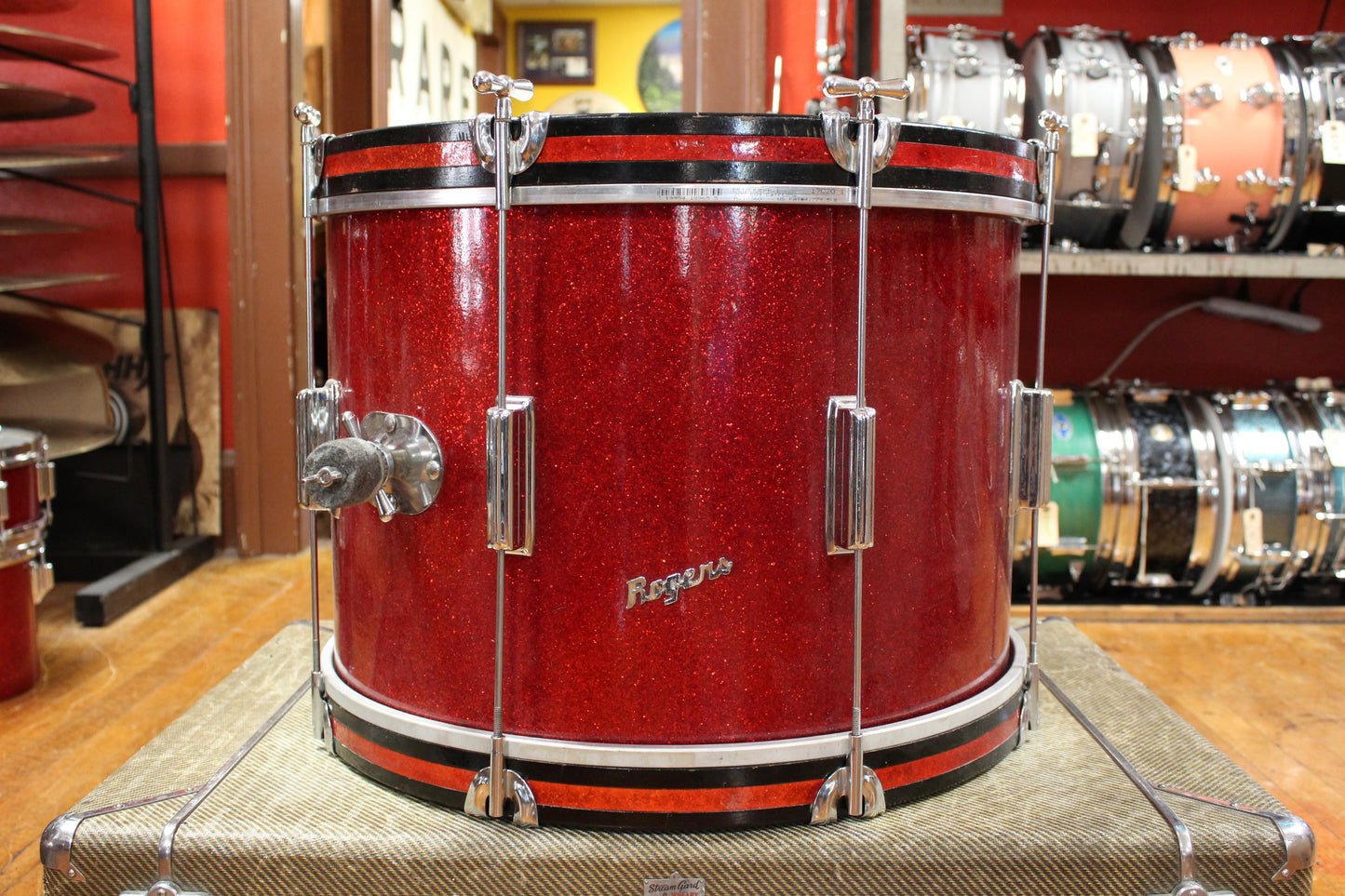 1960s Rogers Luxor Outfit in Sparkling Red Pearl 14x20 5x14 16x16 8x12