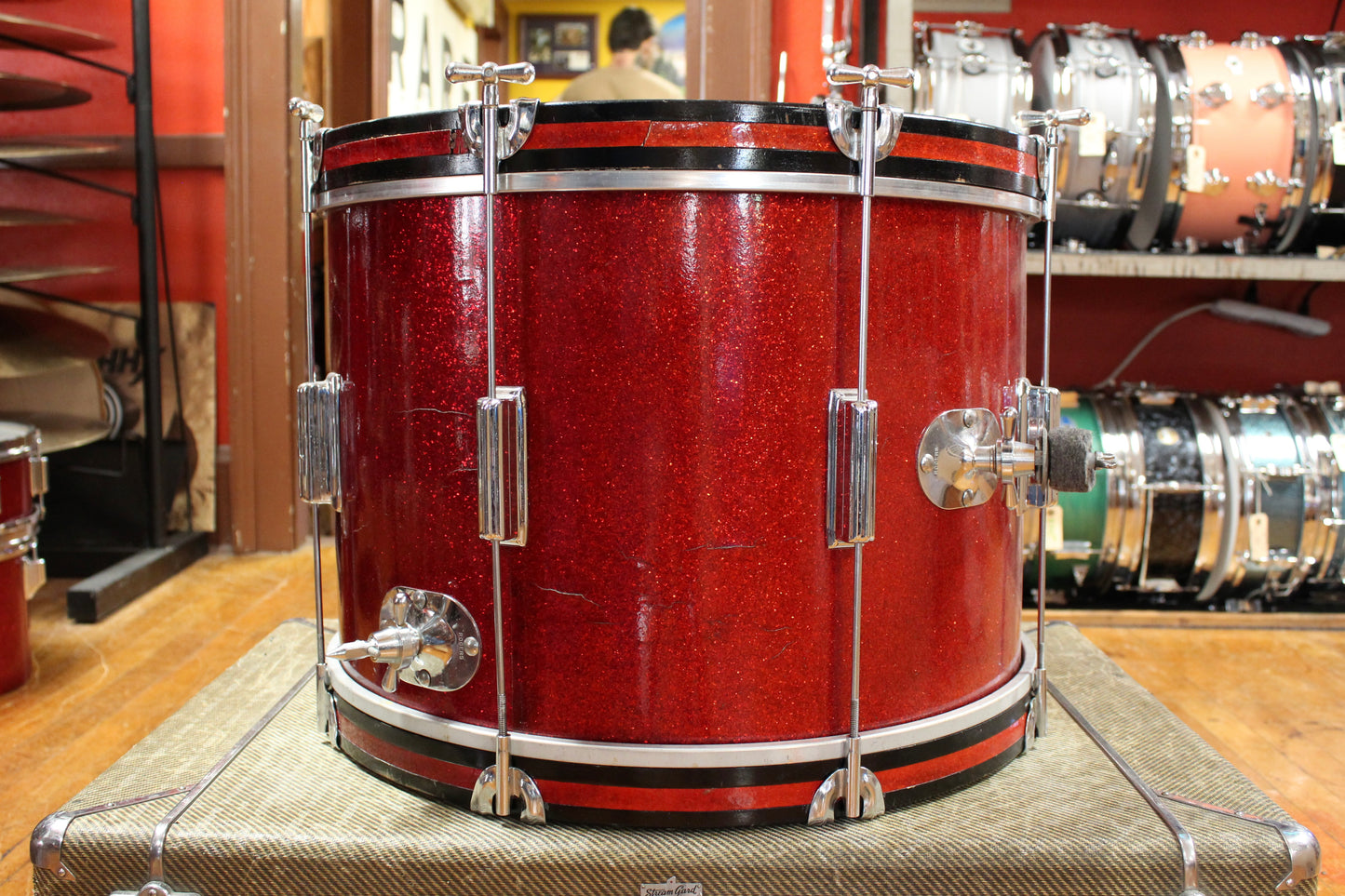 1960s Rogers Luxor Outfit in Sparkling Red Pearl 14x20 5x14 16x16 8x12
